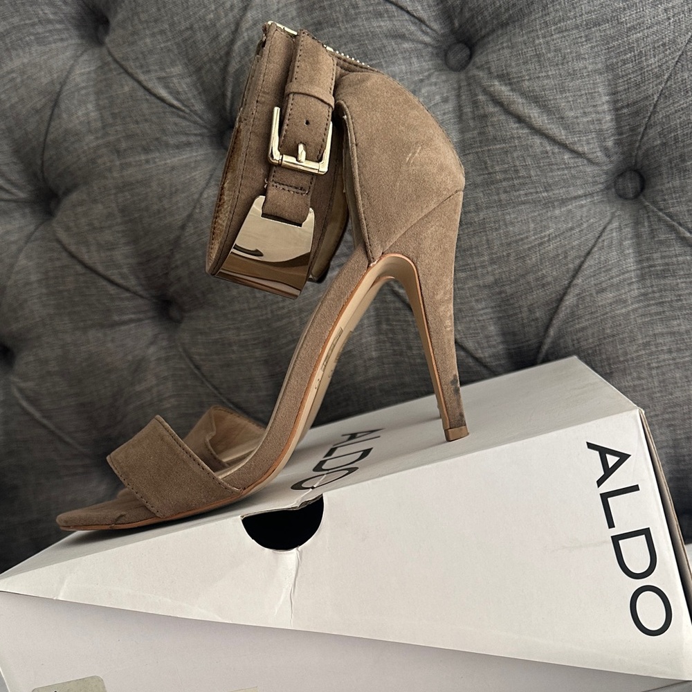ALDO Brown Suede High Heel Sandals